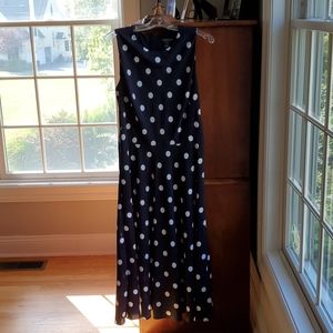 Blue with white polka dots dress